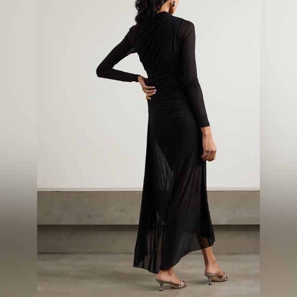 ZIMMERMANN Illustration asymmetric ruched stretch-mesh midi dress - Picture 3 of 14